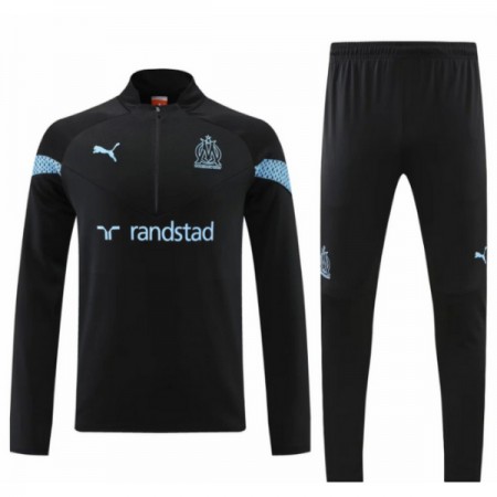 Olympique de Marseille Quarter Zip Trænings Sweatshirt Sort 2022-23